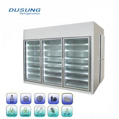 China Single-temperature Supermarket Display Glass Door Freezer Cold Room for sale