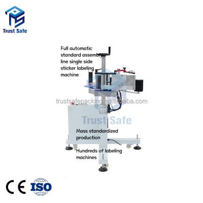 China TS-BCX100 Full Automatic Food Assemble Line Box Bottle Single Side Sticker Applicator Labeling Machine for sale