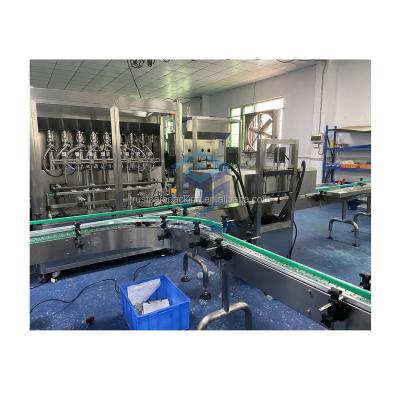 China Servo System with Multi Automatic PLC Liquid Flat Sauce Bottle Servo Servo Piston Tracking Machine Production Filling Capping Line for sale