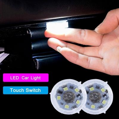 China Car Interior Lamp Mini Led Touch Switch Light Car Cabinet Night Reading Light Auto Ambient Wireless Portable Car Bulb Roof for sale