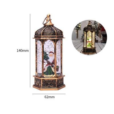 China Wholesale Christmas Lamp Christmas Santa Claus Decoration LED Snow Lantern with Large and Flickering Home Decoration No Music for sale