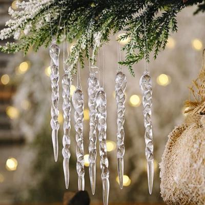 China Christmas Tree Non-Toxic Yarn Christmas Supplies Creative Transparent Icicle Pendant for sale