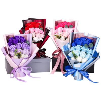 China China/Europe/Africa/India/Japan Gift Valentine's Day Mother's Day Creative 18 Rose Soap Bouquet Gift Box for sale