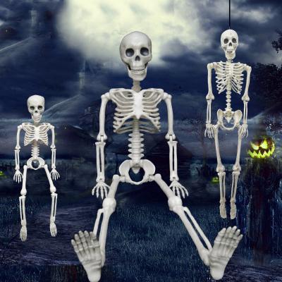 China Party Supplies Novelty Plastic Props Hanging Decor Horror SK Ull Halloween Plastic Human Skeleton for sale