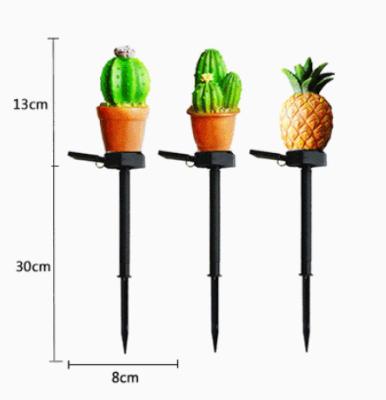 China Amazon Hot Selling Creative Plastic Cactus&Pineapple Lawn Lamp LED Waterproof Solar Garden Lights Outdoor for sale