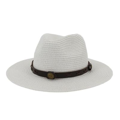 China Fashion Adjustable Straw Hat Beach Men's Straw Fedora Summer Beach Crochet Bucket Hat 6 Picture Colors for sale