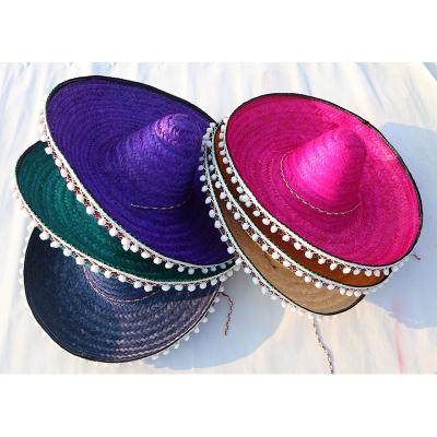 China Cold Ethnic Grid Style Protective Straw Sun Hat Women Straw Hand Made Wide Brim Colored Colorful Straw Hats for sale