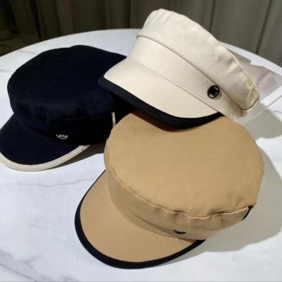 China Navy Stylish Simple Retro Art Custom Cotton Artist Beret British Fashion Men's Flat Surface Military Beret for sale