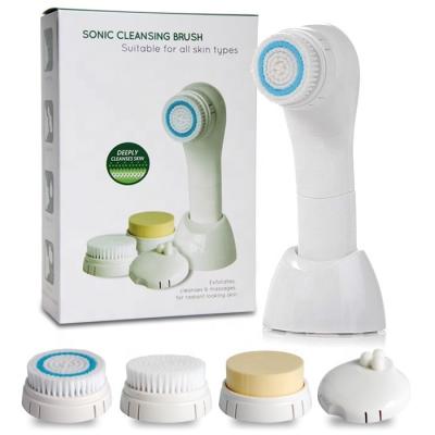 China Facial Deep Cleansing 4 In 1 Vibration Facial Cleanser Brush Facial Cleansing Brush for sale