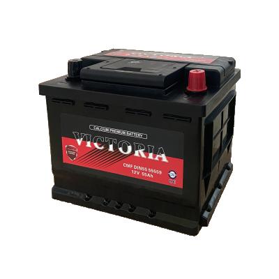 China Car Start Motor Korea Taliand High CCA DIN55 55559 12v 55ah MF Design Lead Acid Car Starting Battery for sale