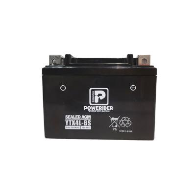 China Motorcycle Starter Power Battery 12V 3Ah YS12-4L-BS Factory Sealed Motorcycle Starter Lead Acid Battery for sale