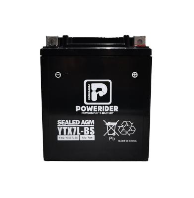 China Motorcycle Starter Power Battery 12V 6Ah YS12-7L-BS Factory Sealed Motorcycle Starter Lead Acid Battery for sale