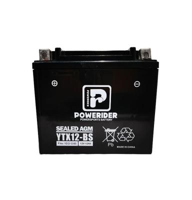 China Motorcycle Starter Power Battery 12V 12Ah YS12-12-BS Factory Sealed Motorcycle Starter Lead Acid Battery for sale