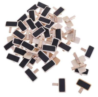 China Easy Mini Blackboard Wooden Clip Wedding Ornament Note Label Message Note Clip for sale