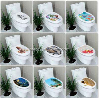 China 3D Bathroom Painting Sustainable Toilet Seat Cover Sticker / Bathroom Decor / Toilet Sticker for sale