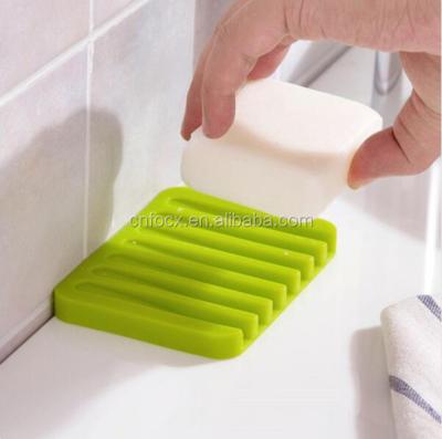 China Flexible Fashion Sustainable Silicone Soap Dish / Bathroom Soap Holder / Soap Box for sale