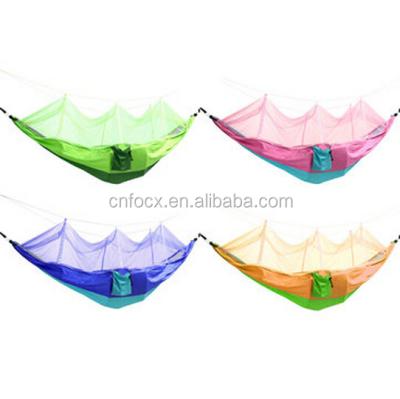 China Good selling convenient outdoor mosquito net double hammock/hanging swing bed/swing bed with mosquito net for sale