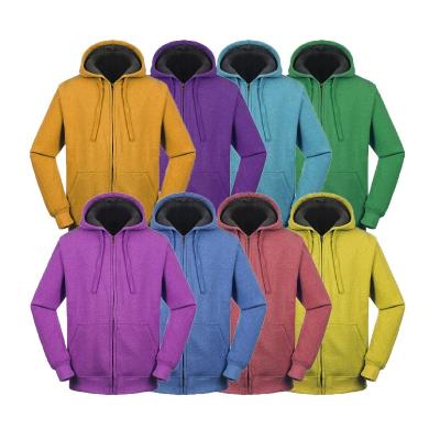 China Anti-wrinkle personalized custom made 80%polyester 20%cotton many colors full zip oversized unisex hoodies for sale