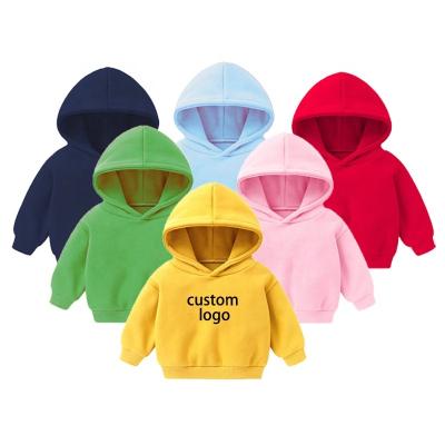 China custom printing high quality embroidered logo pullover polyester cotton hoodie kids Anti-wrinkle for sale