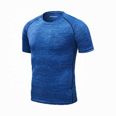 China Quick Dry Men's Spandex Anti-Wrinkle O-Neck Basic Sports Polyester Gym T-Shirt Custom for sale