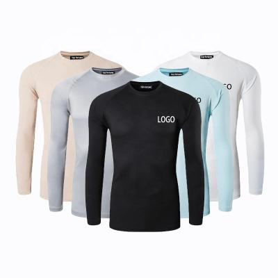 China Anti-wrinkle Nice Quality Not Easy To Deform Mens O Neck Polyester Long Sleeve T-Shirts for sale