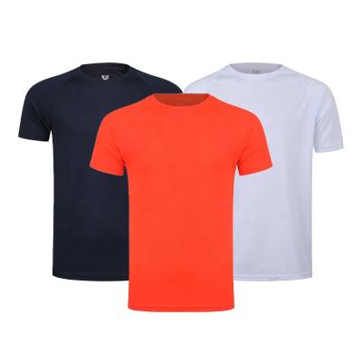 China Promotional Round Color 100 Pure Polyester Round Neck Anti-Wrinkle Low Price Gym Muscle T-shirt Quick Dry Tee for sale