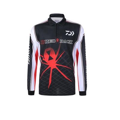 China Anti-wrinkle Cool Style High Quality Long Sleeve Polo Shirts Dye Sublimation Printing With Zipper for sale