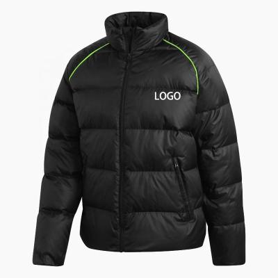 China Waterproof fashion custom logo printing winter warm stripper padding white duck down jacket for sale