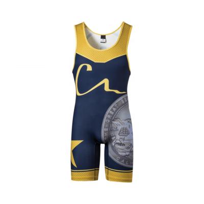 China Hot Selling Moisture Wicking Low Cut USA Style Custom Sublimated Wrestling Singlets For Men for sale