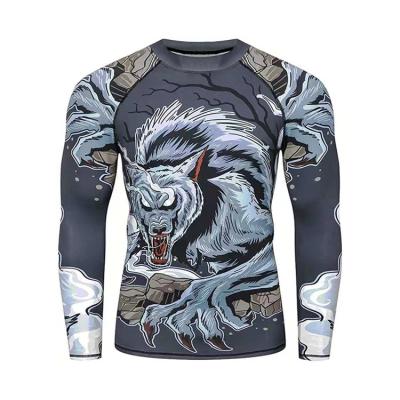 China Custom Sublimated Comfy\Quick Dry\Breathable Long Sleeve Camouflage Jiu Jitsu Men Brazilian Rashguards for sale