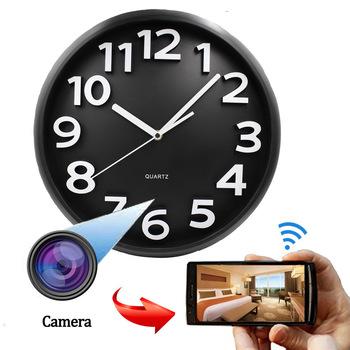 China Wall Clocks Camera APP WiFi Spy Camera Two Way Audio Radio Hidden Camera Clock for sale