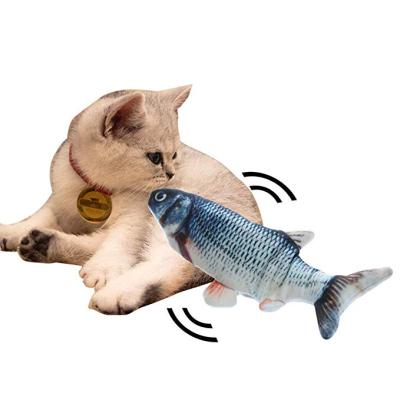 China Cat Toy Realistic Plush Simulation Electric Viable Cat Toy Doll Fish Funny Interactive Pet Chew Bite Supplies for Cat for sale