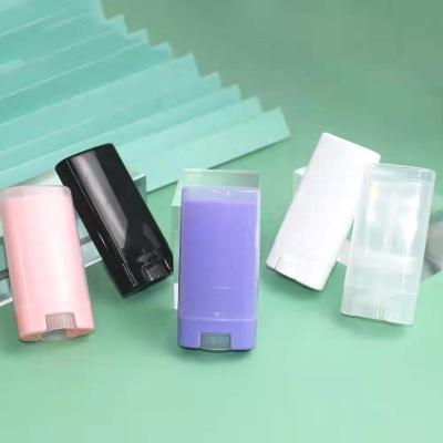 China New Clear Empty Plastic Pink White Container Cosmetic Colorful Lip Balm Packaging Tube 15g Wholesale Cosmetic Deodorant Stick for sale