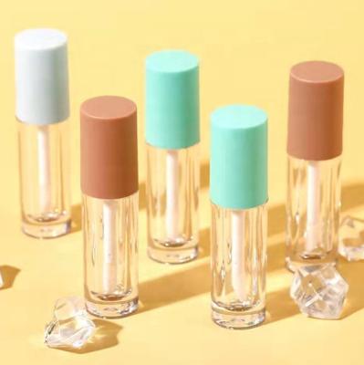 China Luxury Empty Matte Cosmetic Cylinder Cylinder Clear Green Blue Green Lip Gloss Containers Lip Gloss Containers Tube With Magic Wands Brush 3ml for sale