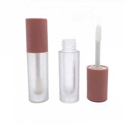 China New Hot Sale Luxury Empty Cosmetic Cylinder Lip Gloss Bottle Frosted Lip Gloss Container Packaging Tubes With Magic Wands Brush 3ml for sale