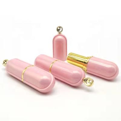 China 2022 New Style Gold Lipstick Container Luxury Lipstick Cosmetic Packaging 12.1mm Wholesale Pink Single Empty Cosmetic Tube for sale