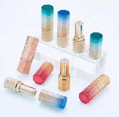 China New 2022 rhinestone cosmetic unique lip bam container packaging 12.1mm luxury empty cosmetic lipstick octagonal tube for sale