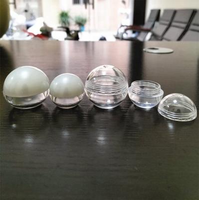 China New Wholesale Empty Cute Cosmetic Clear Ball Shaped Lip Scrub Cosmetic White Lip Balm Container Cream Jar Packaging 5g 10g for sale