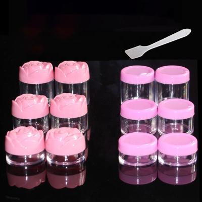 China Recycled Materials New Pink Flower Shaped Lip Balm Container 10g 15g 20g Small Cosmetic Eye Cream Jar Pink Lip Scrub Packaging With Spoon for sale