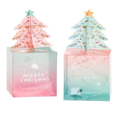 China New Low Moq Materials 2021 Christmas Tree Shape Candy Plastic Apple Luxury Cookies Recycled PVC Bags Printed Empty Printed Packaging Gift Boxes for sale