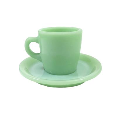 China 180ml Viable Customized Solid Colored Custom Luxury 6oz Cups Milk Coffee Cups And Saucers EA Cup Set For Gift for sale