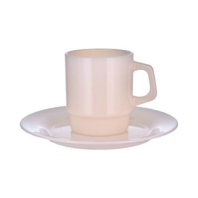 China 7/8 Inch 230/400ml Viable Custom Assorted Colors Cup Single Cup Tea Cups & Saucer Coffee Cup With Saucer Set for sale