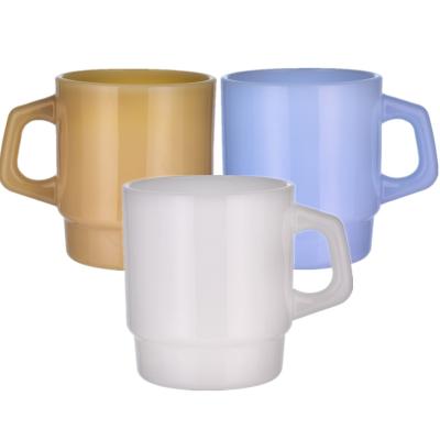 China New Jade Cup Coffee Cups And Mugs 230ml 400nl Viable Home Glass Coffee Mug Makers With Handle for sale