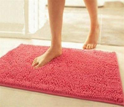 China HOT SALE POLYESTER CHENILLE ECO-FRIENDLY 100% NON-SLIP BATH MAT washable for sale