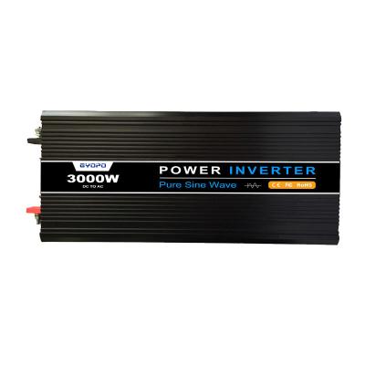 China 3000W Microprocessor Pure Sine Wave Power Inverter DC 12V to 110V AC Car Inverter with Charger and 2 AC Outlets 505*165*85mm for sale