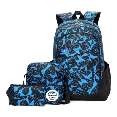 China New Fashion Large Capacity Waterpoof 3 Pcs Waterproof School Backpack 3 Pieces Backpack Set For Adult Students for sale