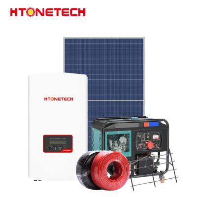 中国 シングルフェーズPv風力ハイブリッドシステム 太陽光パネル モノ 550W 10Kva ディーゼル発電機 販売のため