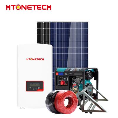 China Sistema híbrido de energía solar eólica de 550W para el hogar fuera de la red 15Kw Panel solar mono en venta