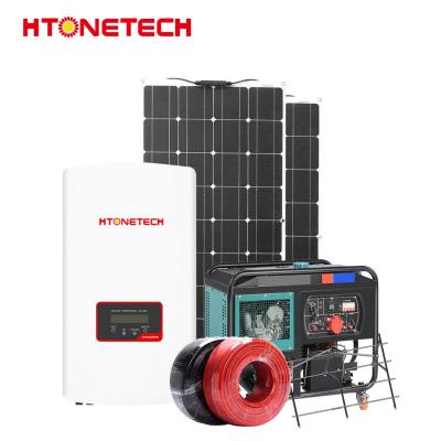 China Sistemas de energía solar híbrida de 400W Sistema de energía solar eólica híbrida de 5Kw en venta