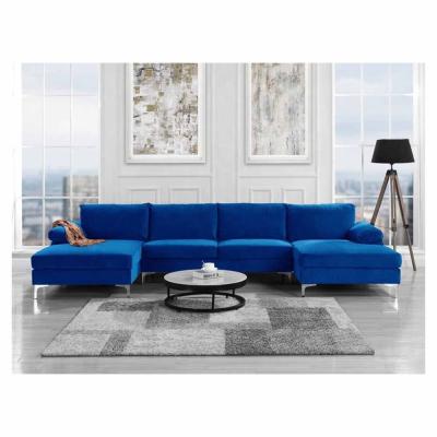 China High class Blau Farbe 7-Sitzer-Sofa-Set Doppel-Sessel-Sektions-U-Form-Sofa-Set Polster-Sofa-Möbel zu verkaufen